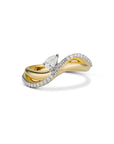 Wave Floating Pear Ring