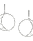 Pave Floating Crescent Hoops