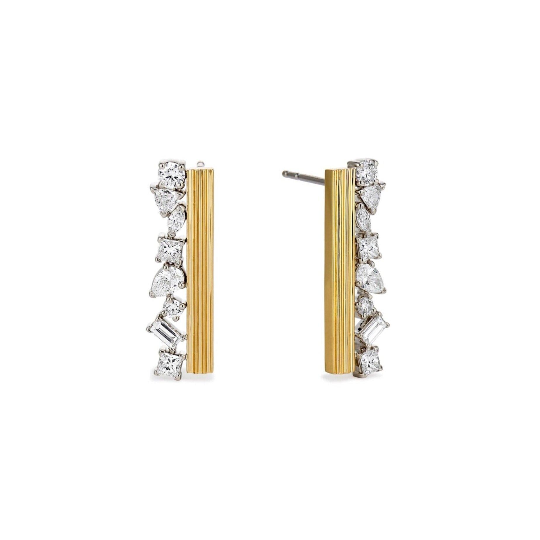 Duo Column Cluster Earrings
