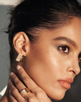Duo Half Column-Pave Ring